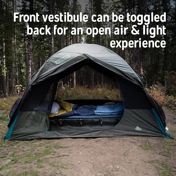 Kelty Daydreamer 4P + 6P Camping Tent, Blackout Fabric, Interior Light Diffusing Gear Loft, Standing Height, PFAS Free