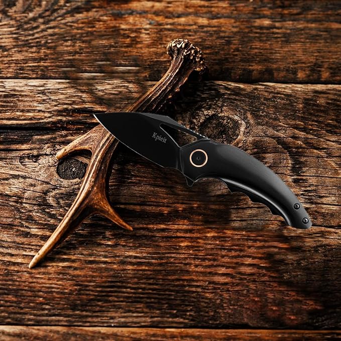 Folding Pocket Knife For Men Women- Stainless Steel, Durability,Compact, Amazingly Convenient Aluminum Handle For Everyday Carry(Black)