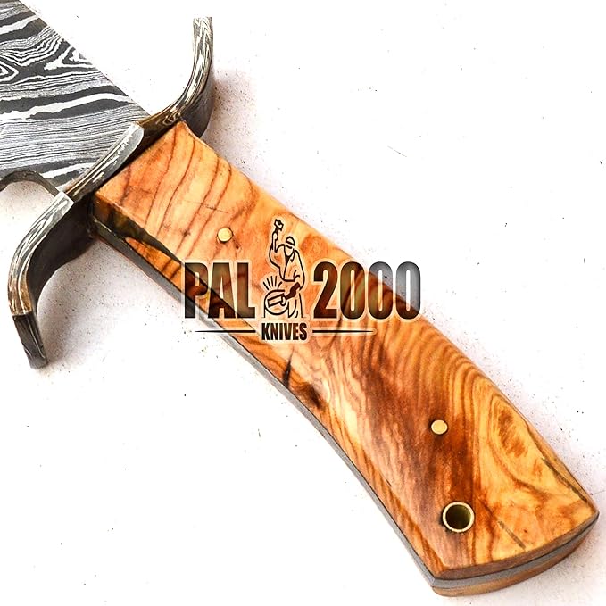 Snmm-9788 - Custom Handmade Damascus Steel Knife - Solid Wood Handle
