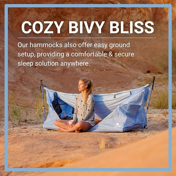 Haven Tents Lay Flat Hammock Tent - Waterproof Tent & Camping Hammock with Mosquito Net - Includes Insulated Pad and Rainfly - Haven Tent, Haven XL, Haven Safari