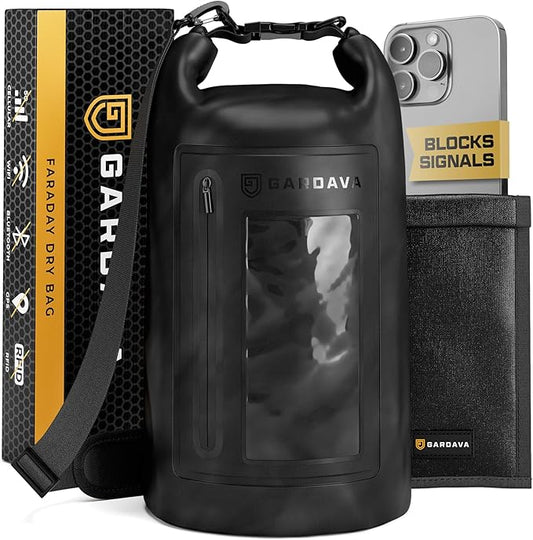 Faraday Bag, Military Grade Shield Bag, Waterproof EMP Cage, Dry Bag for Laptops & Phones, Go Dark Large Faraday Bags