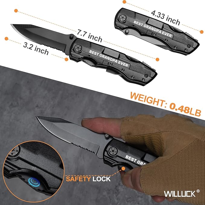 Grandpa Gifts - Grandpa Fathers Day Gift, BEST GRANDPA EVER Multitool Knife - Birthday Gifts for Grandpa, Best Grandpa Gifts - Grandparents Gifts, Grandpa Gifts from Grandchildren