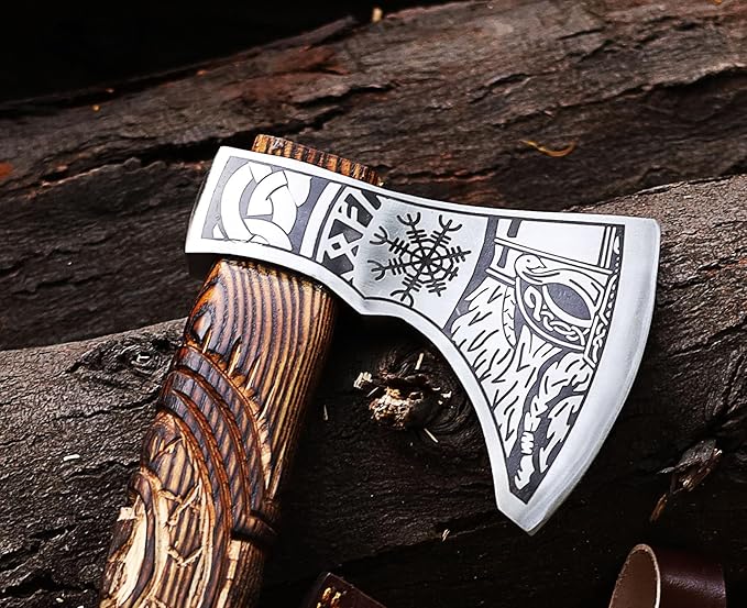 | Viking Axe,Hatchet,Throwing Axe,Hand Axe,Gift for him,Wood Working Tool,Viking Gifts for Men,Camping Hatchet,Tomahawk,Bearded Axe (WCA-014)