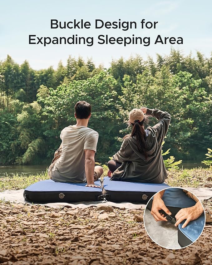 ACACIA 4" Thick Self Inflating Sleeping Pad with Foam, Innovative Y-Shaped Telescopic Structure, Ultraportable Camping Air Mattress with Pump Sack, Outdoor Compact Sleep Bed for Travel Tent Car