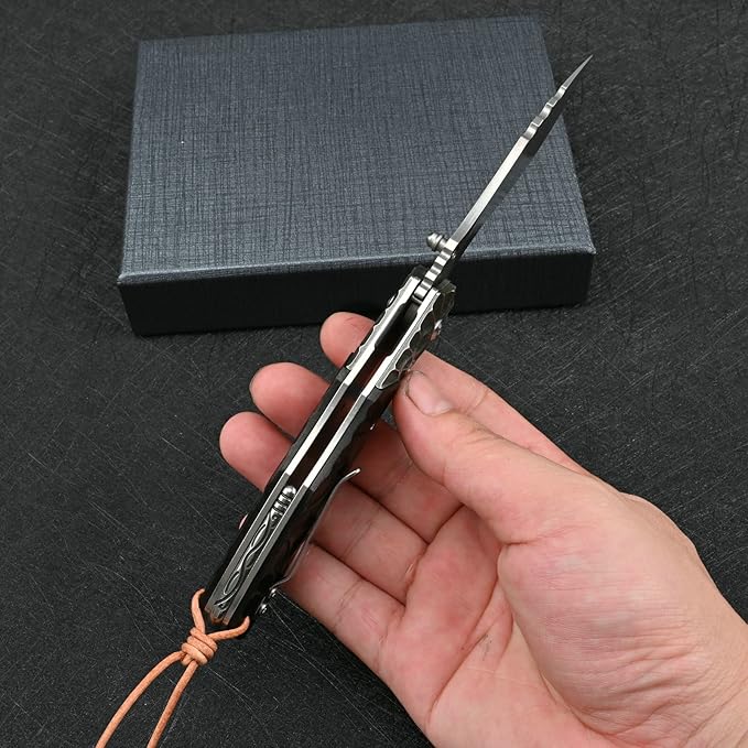 Damascus Pocket Knives With Clip For Men Folding Flipper Knife Tactical Military Self defense Outdoor Camping Survival Gear (110 layers Damascus)