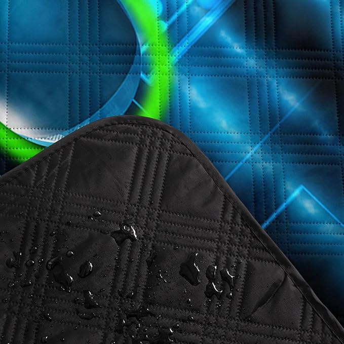 Outdoor Picnic Blanket Portable Ultrasonic Waterproof Picnic Mat Green Gamepad Printed Camping Beach Mat for Sand and Wet Grass Hiking (Green Gamepad L)