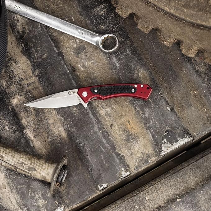 Case XX WR Pocket Knife Marilla EDC, S35VN Drop Point Blade, Red Anodized Aluminum Handle W/Clip #25881 (MARILLA) 4 3/4" Inches Closed