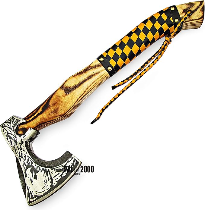AX-9884 Hatchet Valhalla Tomahawk Handmade Viking Camping Axe with Sheath
