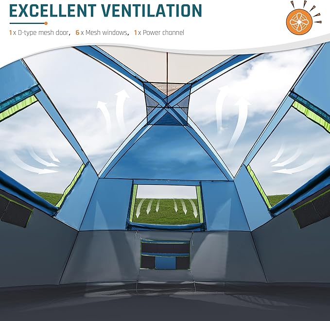 Tents for Camping 6 Person Camping Tent with Screen Porch, Weatherproof Large Cabin Tent with Rainfly and Carry Bag, Family Tent for Outdoor Camping and Backyard