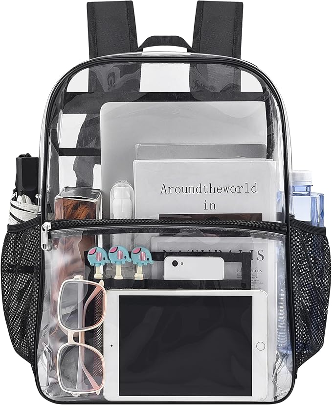 USPECLARE Clear Backpack for Stadium Approved 12×6×12, Water proof Clear Bag for Stadium Events and Concert Work Sport Event