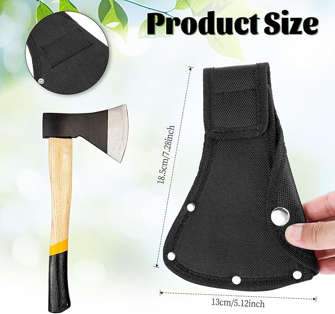 Hatchet Head Sheath Holster Black Thickened Axe Head Cover Sheath Double Snap Hatchet Blade Protector Hatchet Edge Protector for Outdoor Hiking Camping Outdoors Work Axe Jacket