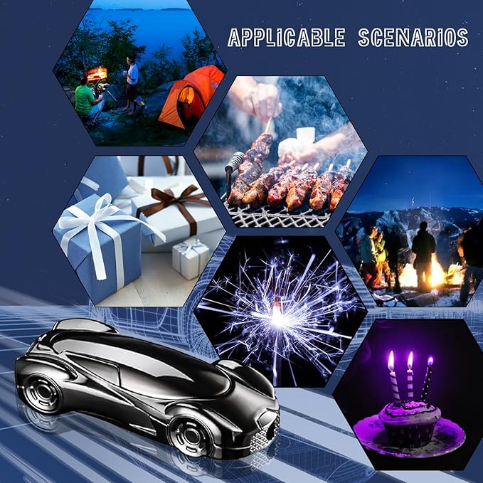 Funny Mini Car Lighter, Refillable Torch Lighter, Unique Gifts for Men Candle Lighter Camping Hiking Accessories Gear(No Butane Fuel) (#9)