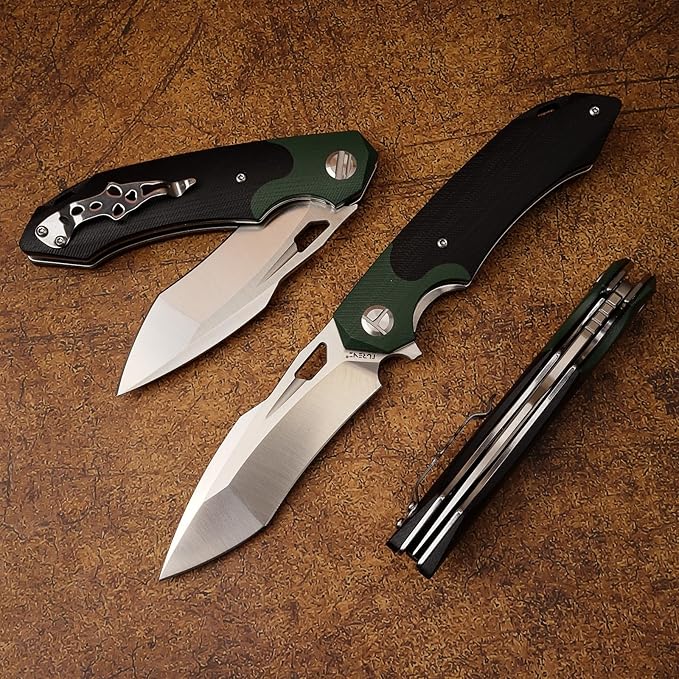 D2 Steel G10 Handle Folding Knife, Suitable for Outdoor Tactical Knife EDC, Survival, Climbing, Portable, Black