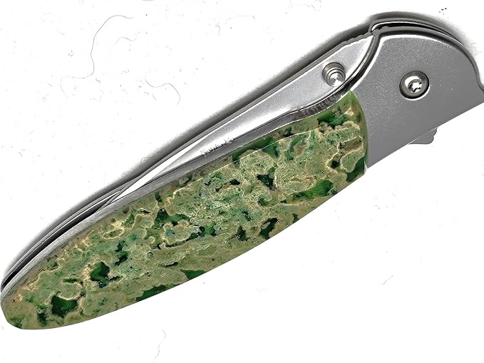 Hot Springs Green Solid Handle on Ken Onion Designed Leek with Plain Blade