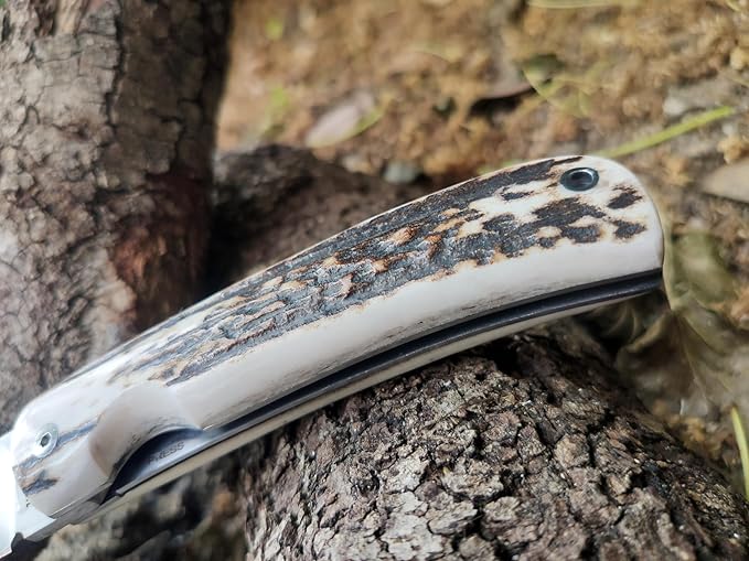 CAMPERA Folding Knife for Bushcraft, Camping, Hunting, Fishing and Outdoor Activities, 3.4" Stainless Steel Sandvik, EDC Gear and Equipment, Handmade in Spain