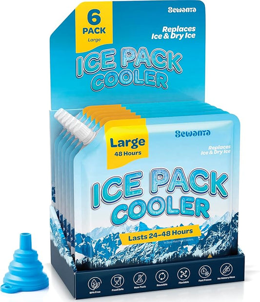 Reusable Ice Packs for lunch Boxes, Coolers (18 Pack) Ice Pack for Outdoor Activities Like Camping & Travel - keep drink & Food Cold Up to 48 Hours with No Mess of Melting Ice.