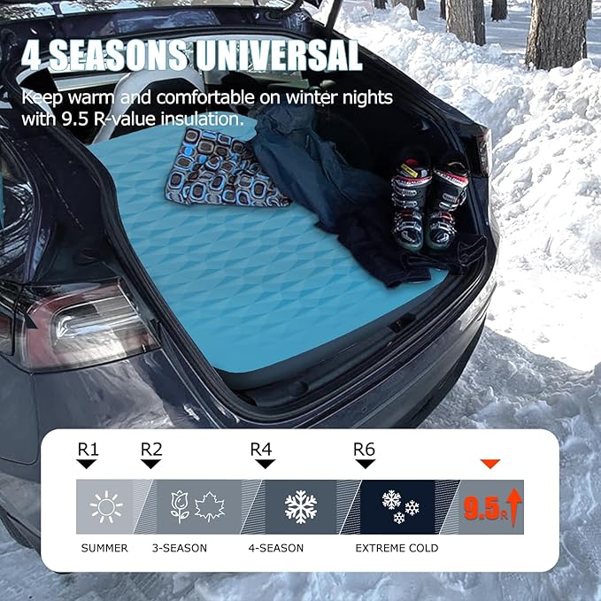 Tesla Model Y Mattress with Solid Foam & Air Pump,Portable SUV Car Mattress,Sleeping Pad for Camping,3.2”Thick