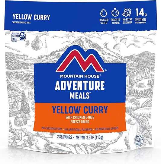 Mountain House Yellow Curry with Chicken & Rice | Freeze Dried Backpacking & Camping Food | 2 Servings | Gluten-Free