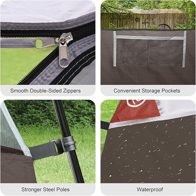 CAMPROS CP Tents for Camping 6 Person Waterproof Windproof Double Layer Family Camping Tent, Easy Setup Dome Tent with Large Mesh Windows & Wider Door for Outdoor Camping & Hiking