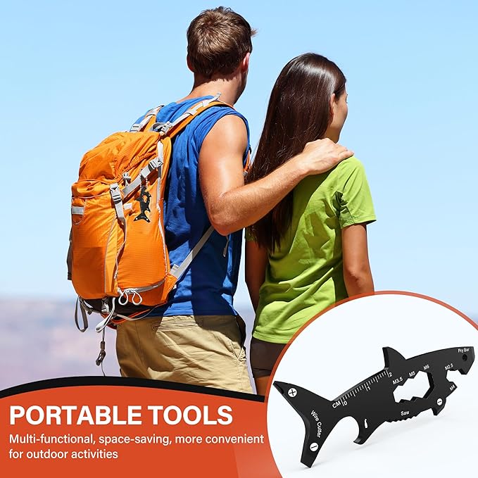 Funny Multitools Men Gifts Gadgets - Cool Shark-shaped 15 in 1 Small Tools for Men Dad Boyfriend Husband, Christmas Stocking Stuffer Gift Idea, Unique Gift for Birthday, Fathers Day, Valentines Day