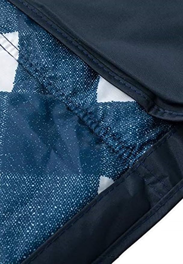 Little Unicorn Outdoor Family Picnic & Beach Blanket, Water-Resistant, Compact Fold, Large Size, 5 x 7 feet, (Navy Plaid)