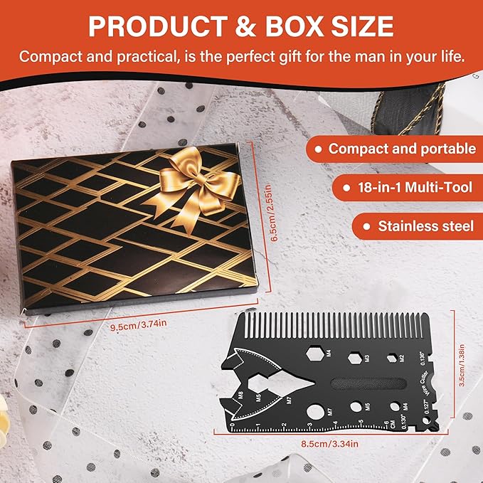 Funny Multitools Mens Gifts Gadgets - Cool Suit Style 18 in 1 Small Tools for Men Dad Boyfriend Husband, Christmas Stocking Stuffers Gift Idea, Unique Gift for Birthday, Fathers Day, Valentines Day