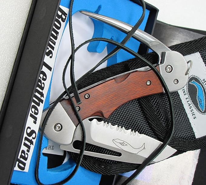 Tested at Sea WF300P Generation 2 Captain Professional Wood Handle Rigging Tool Knife