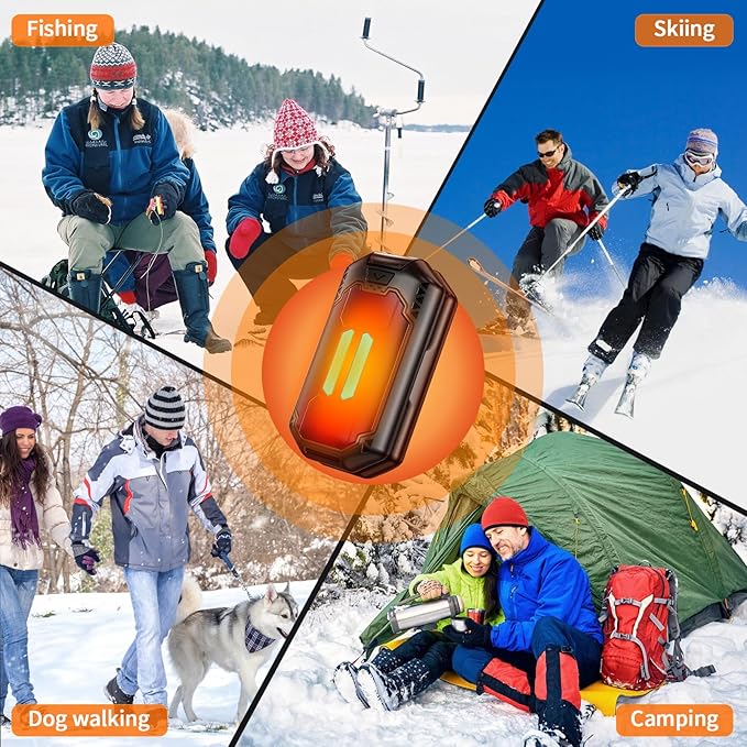AI Hand Warmers Rechargeable 2 Pack, 6000mAh Electric Hand Warmers with 3 Heat Settings 20Hrs Long Lasting Portable Pocket Heater for Outdoor Camping, Hunting, Golf, Winter Gifts