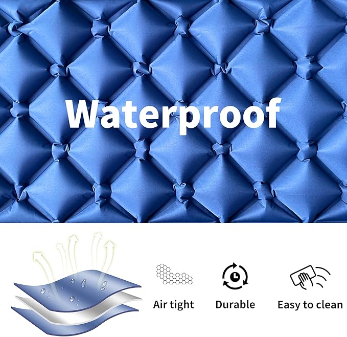 ONTYZZ Sleeping Pad for Camping Ultralight Inflatable Sleeping Pad with Built-in Foot Pump Upgraded Durable Compact Camping Air Pad for Camping Hiking Traveling, Blue