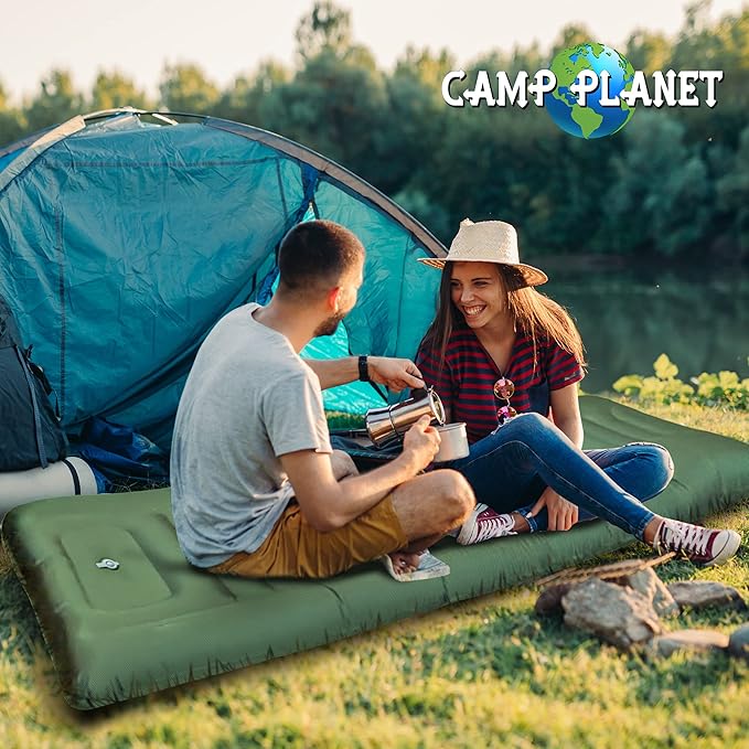 Sleeping Pad for Camping - 3.5 Inch Extra Thick Inflatable Camping Mattress Pad with Built-in Pump and Integrated Pillow - Waterproof Sleep Pad for Hiking, Backpacking, Road Trips