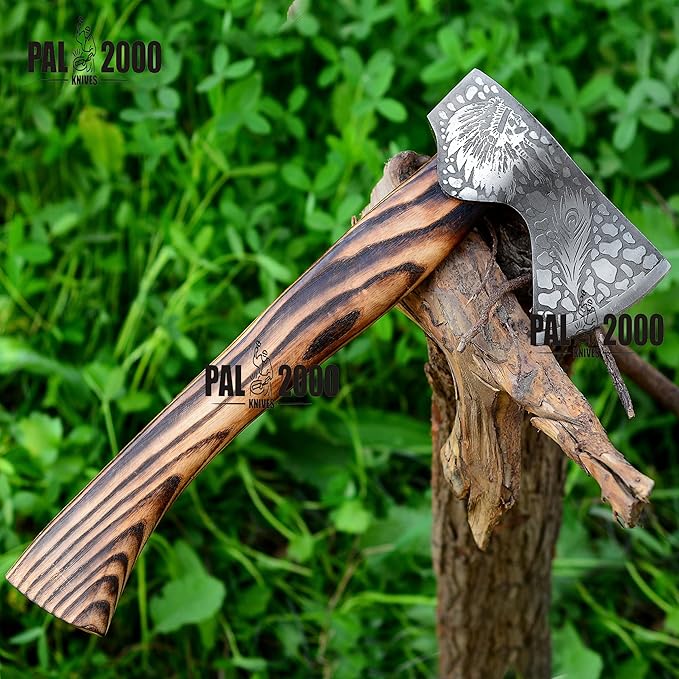 AX-2018 Custom Handmade Viking Hatchet Bearded Axe Head Camping Tomahawk Battle Tool with Sheath