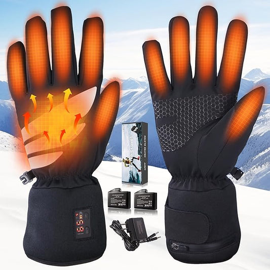 Heated Glove Liners, Rechargeable Electric Battery Operated Heated Gloves for Men Women Thin Hand Warmers for Work Skiing Hunting Fishing Arthritis