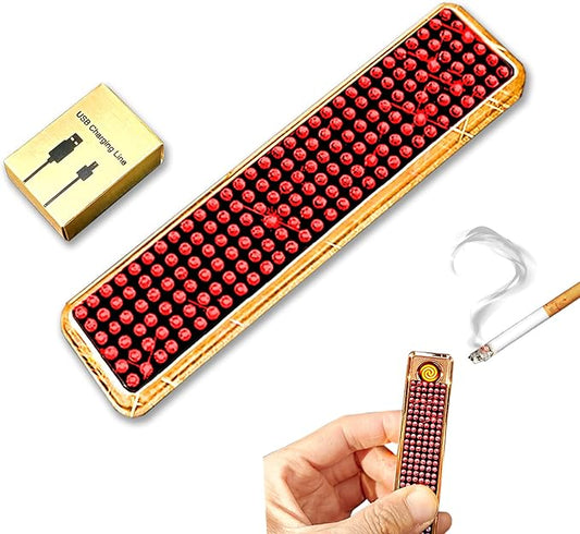 Rhinestone Lighter Electric Lighter Rechargeable Bling Glitter USB Lighter Flameless Girls Lighter for Women (red)