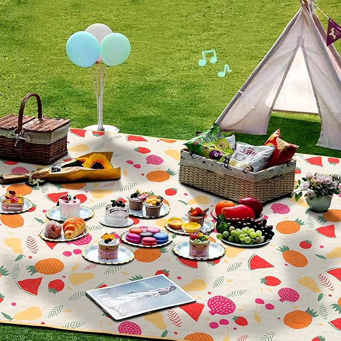 Picnic Blankets, Beach Blanket Waterproof Sandproof, Machine Washable Baby Blanket, Extra Large Outdoor Blanket, Portable Picnic Mat for Grass, Park, Beach Camping