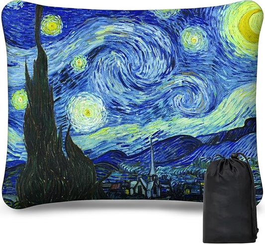 Inflatable Camping Pillow, Patterned Travel Backpacking Pillow, Lightweight & Portable Hiking Beach Pillow, Travel Camping Essential Accessories for Adult & Kids