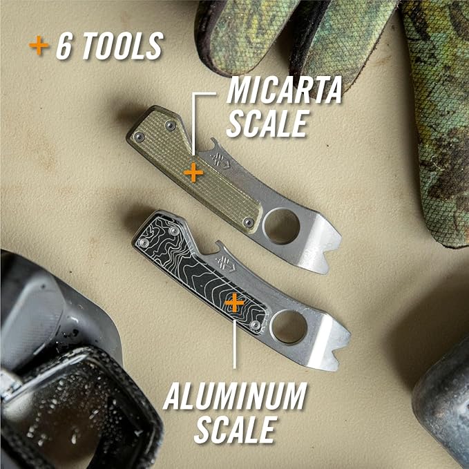 Gerber Gear Chonk 6-in-1 Multi-tool - Pry Bar, Wire Stripper, Nail Puller - EDC Gear and Equipment - Aluminum