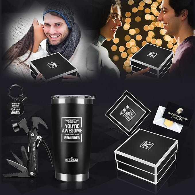 Birthday Gifts for Men-Fathers Day Best Gifts for Dad Awesome Gifts for Him Inspirational Gifts for Women Mothers Day Best Gifts Anniversary Baskets for Husband Coworker Tumbler Multitools