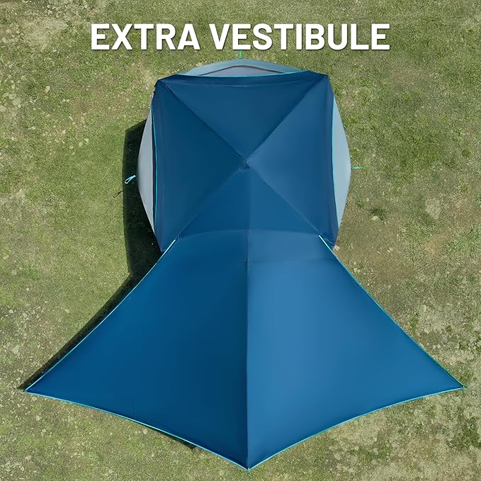 TIMBER RIDGE 4/6/8 Person Instant Pop Up Cabin Tent, Easy 60 Second Setup, Weather Resistant Camping Family Hub Tent with Rain Fly and Carry Bag for Camping Hiking Outdoor Travel