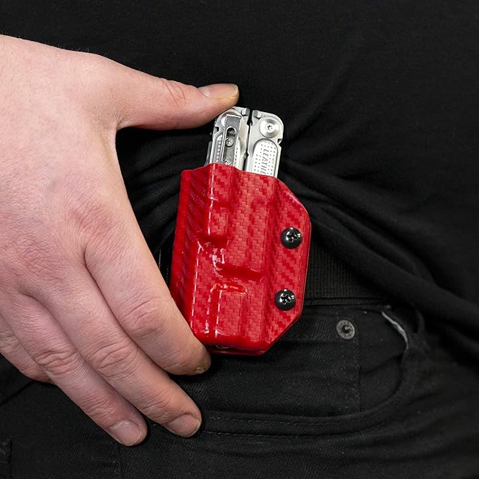 Clip & Carry Kydex Multitool Sheath for LEATHERMAN Free P4 - Made in USA (Multi-Tool not Included) EDC Multi Tool Holder Holster Cover