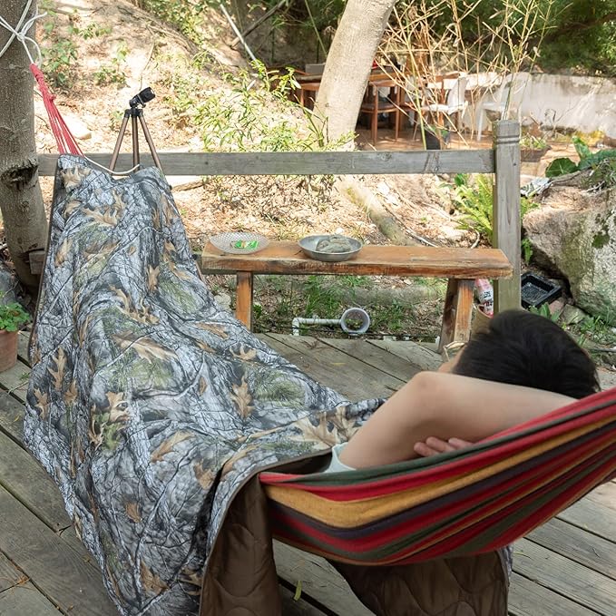 Military Poncho Liner 55”x 79” Camping Blanket Woobie Compact Waterproof for Travel Stadium Outdoor Camping