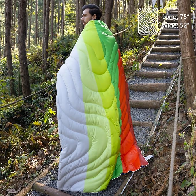 HANYUN Camping Blanket - Outdoor Travel Blanket, Waterproof Quilt for Camping, Stadium, Hiking, Beach Trips, Concerts& Festival - 52"x75" Rhombus Quilting Blanket