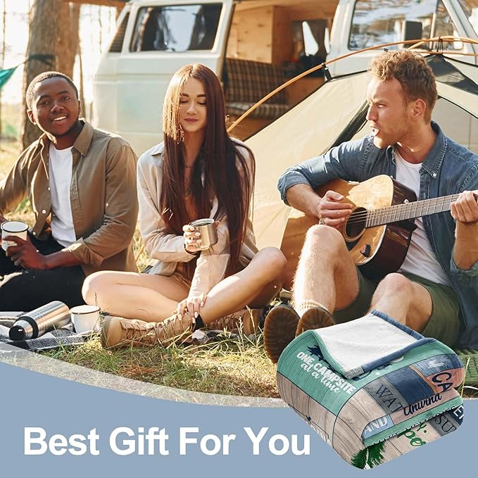 Camping Blanket, Camping Gifts, Best Gifts for Rv Owners, Camping Gifts for Women,Men, Kids, Rv Gifts, Gifts for Camping Lovers,Camping Essentials, Camping Accessories, Camping Throw Blanket 60inx50in