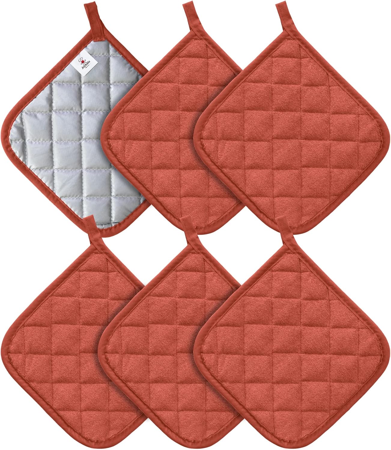 Joyhalo 6 Pack Pot Holders for Kitchen,Cotton Oven Holder with Great Heat Resistance,Non Slip Hot Pads for Kitchen Clearance,Spice