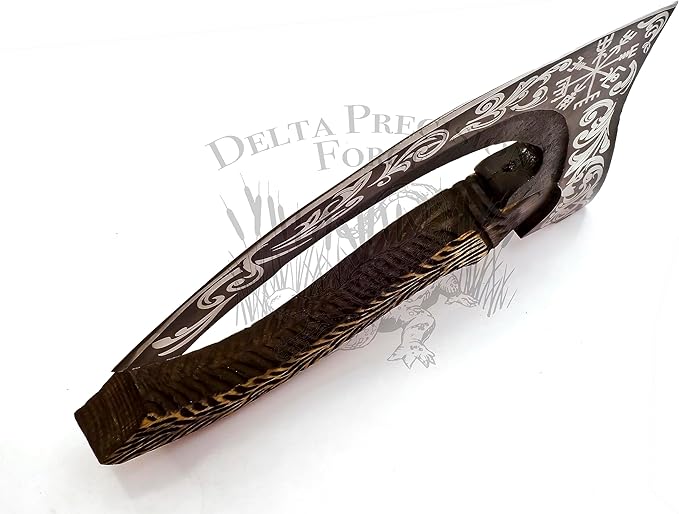 Hand Forged Viking Axe of Ragnor Lorthbrook- Battle Ready Viking Axe -with Ash Wood-Best Gift (Black(Pizza Cutter))