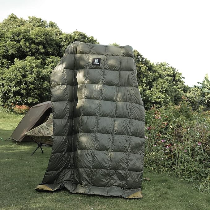 OneTigris Down Camping Blanket -Warm, Lightweight, Packable, Puffy Outdoor Travel Blanket for Cold Weather Backpacking Hiking Stadium Gardening Beach Picnic Quilt