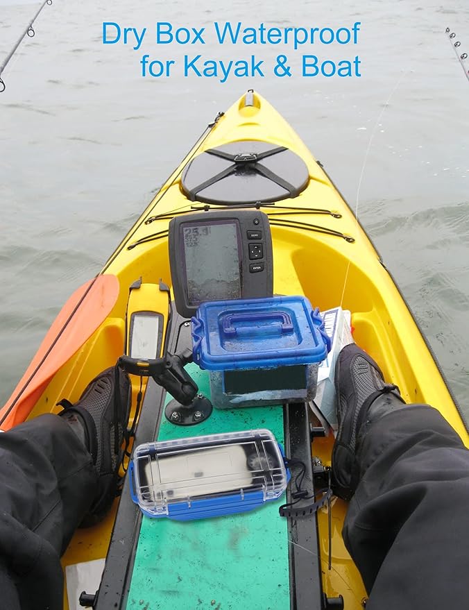 Hlotmeky Dry Box for Kayaking, Boat - Waterproof Phone Case, Small Watertight Storage Box, Diving Dry Case (Blue)
