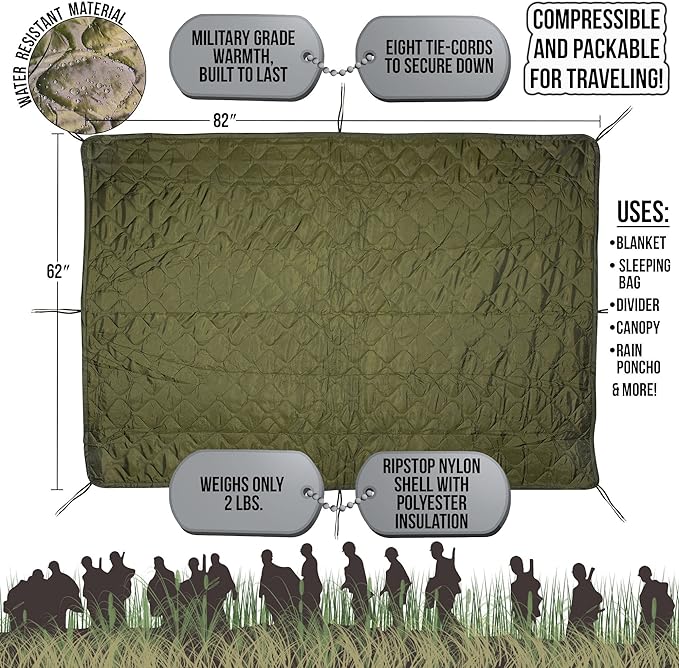 Military Poncho Liner Woobie Blanket Nylon