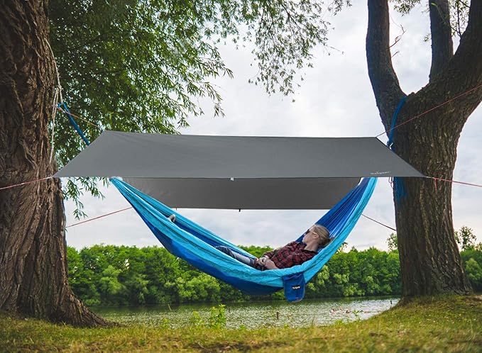 Unigear Hammock Rain Fly Waterproof Tent Tarp, UV Protection and PU 3000mm Waterproof, Lightweight for Camping, Backpacking and Outdoor Adventure