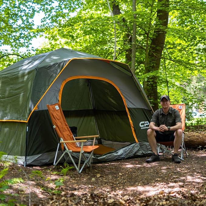 CAMPROS CP Tents for Camping 6 Person Waterproof Windproof Double Layer Family Camping Tent, Easy Setup Dome Tent with Large Mesh Windows & Wider Door for Outdoor Camping & Hiking