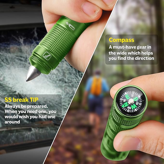 Gifts for Men Women POXIMO EDC Multitool 5-in-1 Tactical Survival Gear with Flashlight, Lighter(No Fuel), Glass Breaker, Whistle, Cutter, Compass, A Cool Birthday Gift, Nice Camping Tool Kit